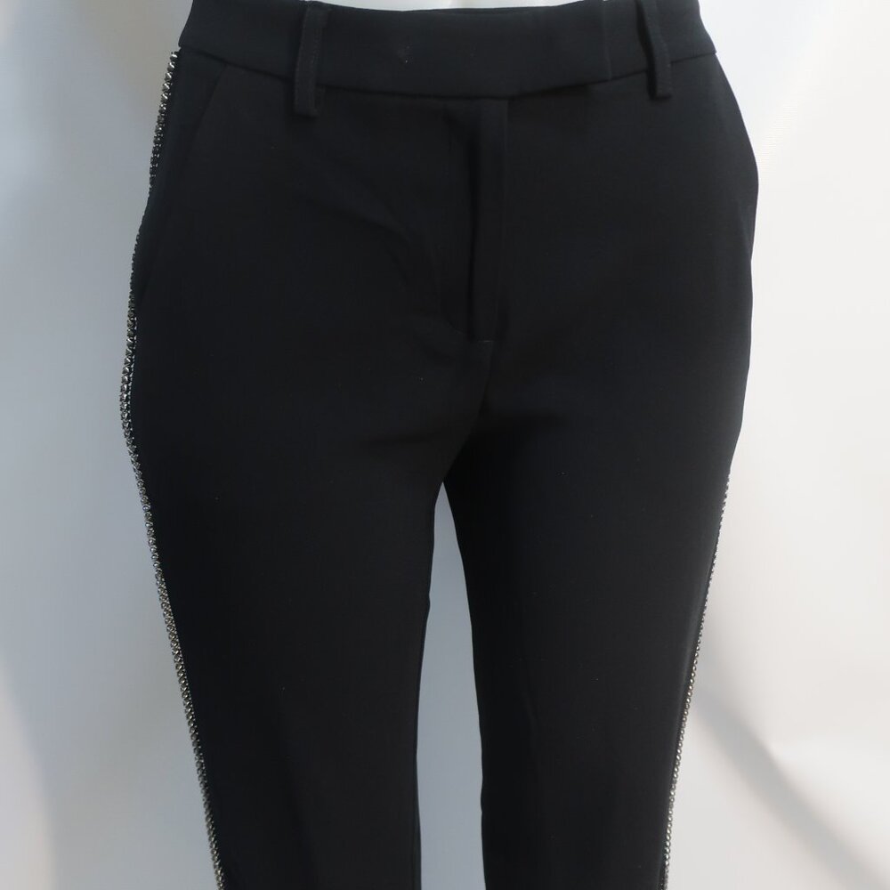 NWT Womens DREW "Bridgette" Black Flare Leg Pants W/Rhinestone Side Strip 2